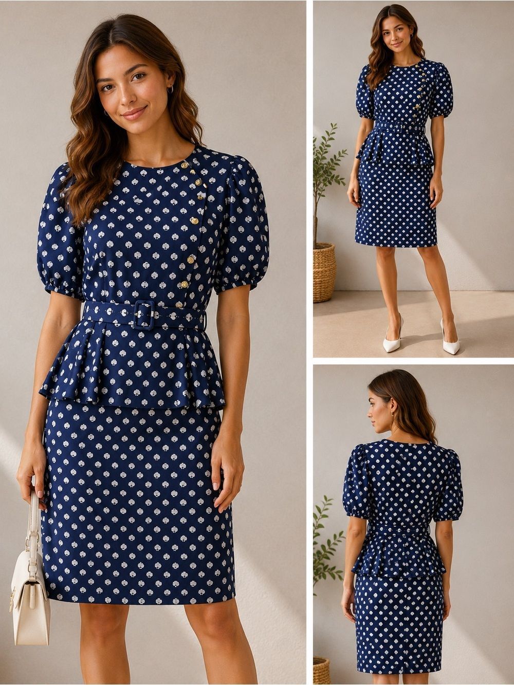 Vintage 1980’s Liz Roberts Dress Size L Shell Print